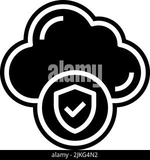 cloud icon black vector illustration. Stock Vector
