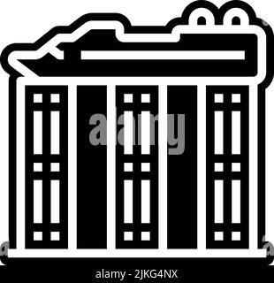 marina bay sands icon black vector illustration. Stock Vector