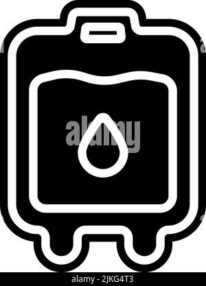 blood bag icon black vector illustration. Stock Vector