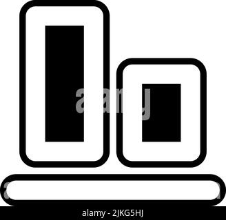 bottom alignment icon black vector illustration. Stock Vector