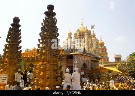 INDIA, MAHARASHTRA, PUNE, February 2019, Devotee at Jejuri Temple during Yellow Festival, Jejuri Stock Photo