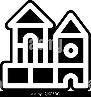 block icon black vector illustration. Stock Vector