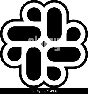 slack icon black vector illustration. Stock Vector