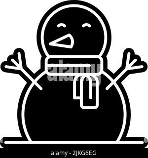 snowman icon black vector illustration. Stock Vector