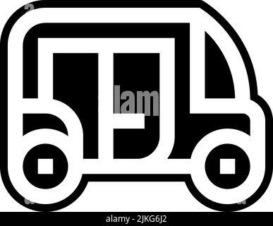 rickshaw icon black vector illustration. Stock Vector