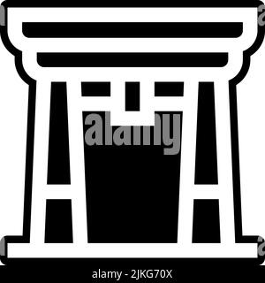 torii icon black vector illustration. Stock Vector