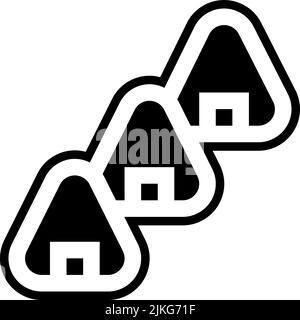onigiri icon black vector illustration. Stock Vector