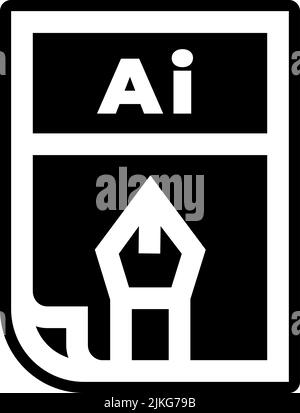 ai icon black vector illustration. Stock Vector