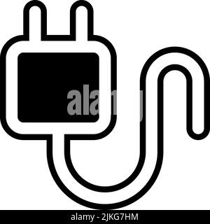 cables icon black vector illustration. Stock Vector