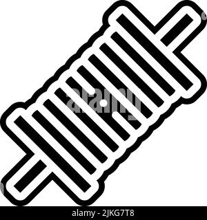 thread icon black vector illustration. Stock Vector