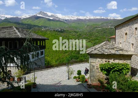 View of St John the Baptist Bigorski monastery on Macedonia Stock Photo