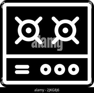 stove icon black vector illustration. Stock Vector