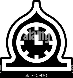 desk clock icon black vector illustration. Stock Vector