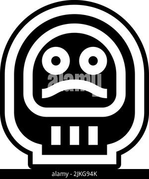 daruma icon black vector illustration. Stock Vector
