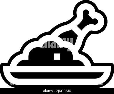 biryani icon black vector illustration. Stock Vector