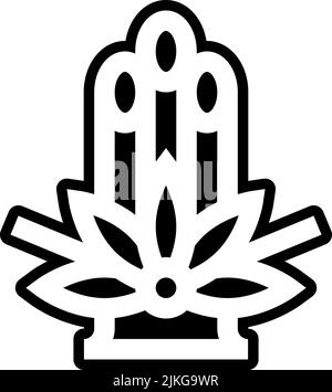 kadomatsu icon black vector illustration. Stock Vector