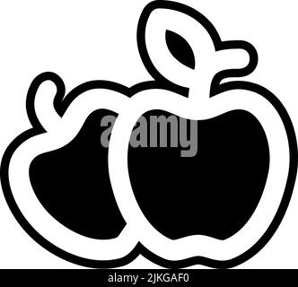 apples icon black vector illustration. Stock Vector