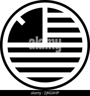 three quarters icon black vector illustration. Stock Vector