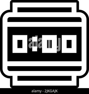 digital watch icon black vector illustration. Stock Vector