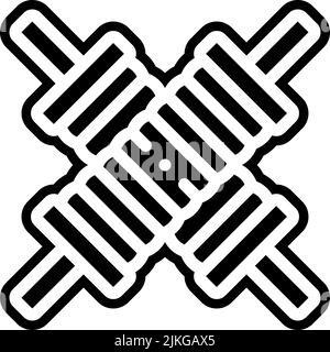 thread icon black vector illustration. Stock Vector