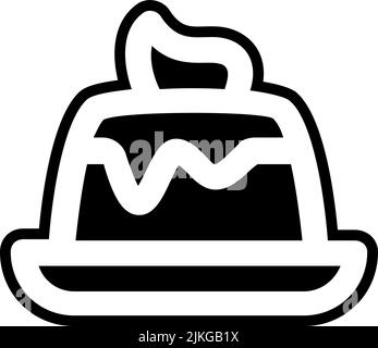 custard icon black vector illustration. Stock Vector