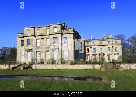 Normanby Hall, a classic English mansion, near the village of Burton-upon-Stather, Scunthorpe, Lincolnshire County, England, UK Stock Photo