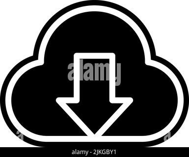 cloud icon black vector illustration. Stock Vector