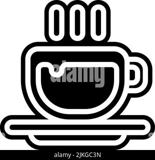 hot tea icon black vector illustration. Stock Vector