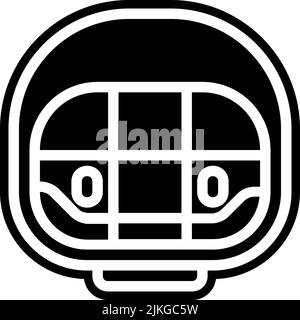 hockey helmet icon black vector illustration. Stock Vector