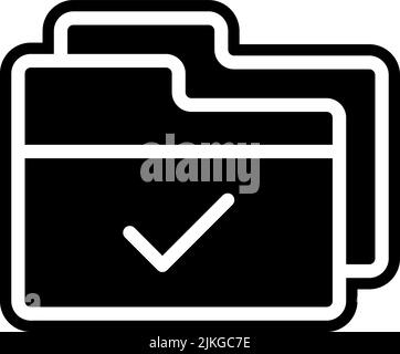 folders icon black vector illustration. Stock Vector