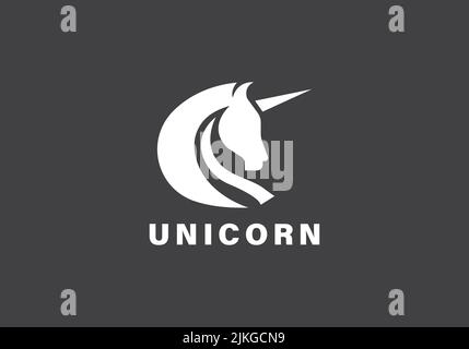 Unicorn logo design vector Stock Vector