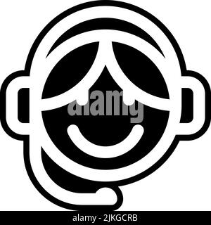customer service agent icon black vector illustration. Stock Vector