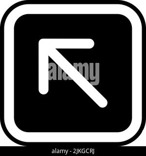 up left icon black vector illustration. Stock Vector