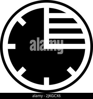 quarter icon black vector illustration. Stock Vector