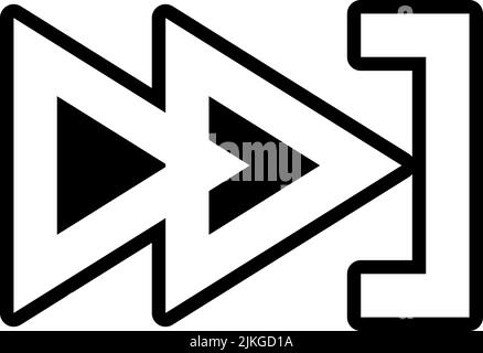 continue icon black vector illustration. Stock Vector