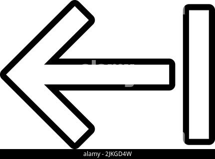 back icon black vector illustration. Stock Vector