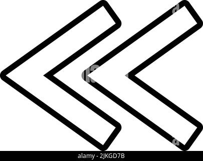 back icon black vector illustration. Stock Vector