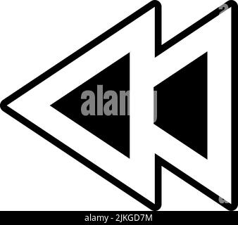 back icon black vector illustration. Stock Vector