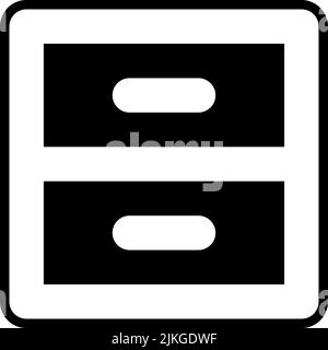 filling cabinet icon black vector illustration. Stock Vector