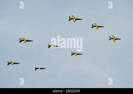 Republic of  Korea Air Force, Black Eagles, Formation Aerobatic Team, RIAT 2022, RAF Fairford, Gloucestershire, Stock Photo