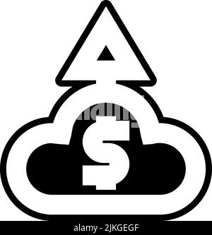 increase icon black vector illustration. Stock Vector
