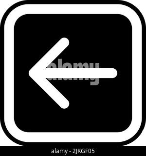 arrow left icon black vector illustration. Stock Vector