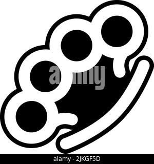 brass knuckles icon black vector illustration. Stock Vector
