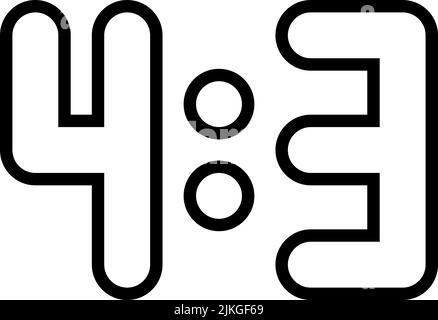 aspect ratio icon black vector illustration. Stock Vector
