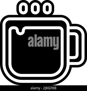 hot tea icon black vector illustration. Stock Vector