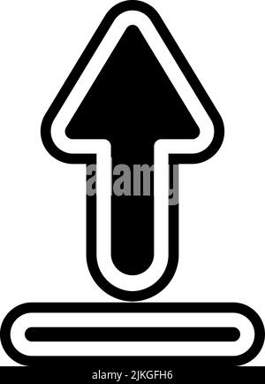 upload icon black vector illustration. Stock Vector
