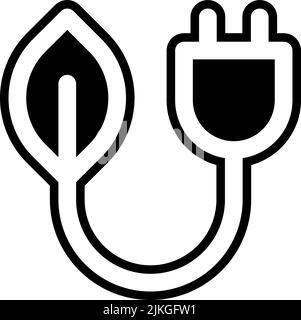 eco electric icon black vector illustration. Stock Vector