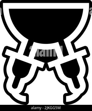 udder icon black vector illustration. Stock Vector