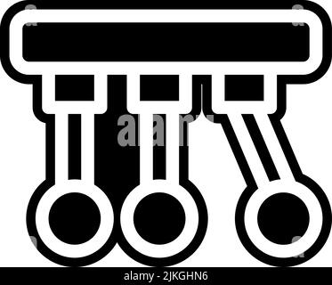 newtons cradle icon black vector illustration. Stock Vector