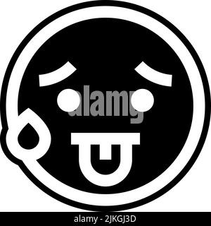 hot icon black vector illustration. Stock Vector